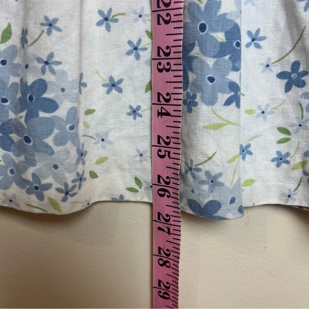 Vintage Gymboree Y2K 2001 Cotton‎ Linen Blue White Floral Dress Large 5 Years